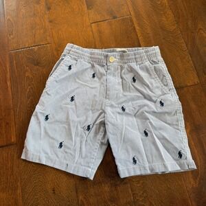 Polo Ralph Lauren Shorts Blue White Stripe Boys Size 6 Pony Preppy Beach